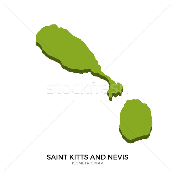Isometric map of Saint Kitts and Nevis detailed vector illustration Stock photo © tkacchuk