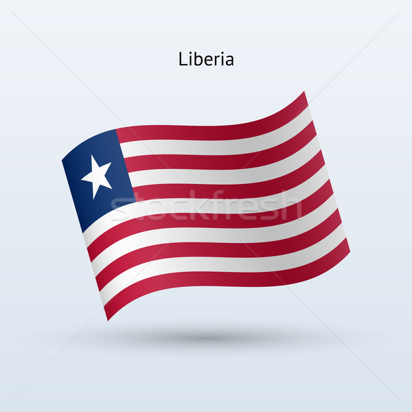 Liberia flag waving form. Vector illustration. Stock photo © tkacchuk