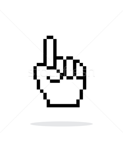One finger. Pixel hand cursor icon on white background. Stock photo © tkacchuk