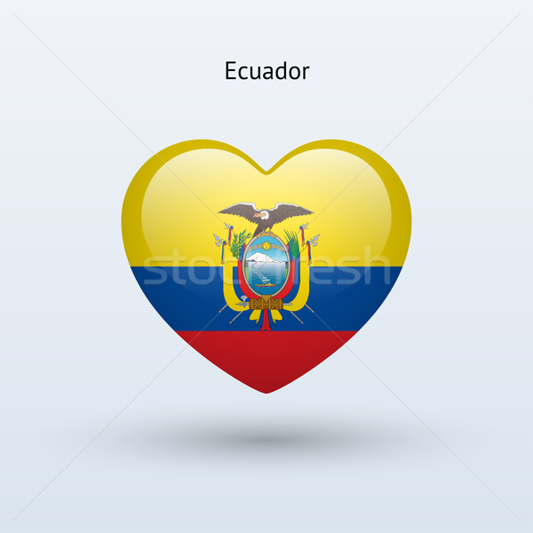 Miłości Ekwador symbol serca banderą ikona Zdjęcia stock © tkacchuk