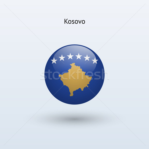 Kosova bayrak gri imzalamak web seyahat Stok fotoğraf © tkacchuk