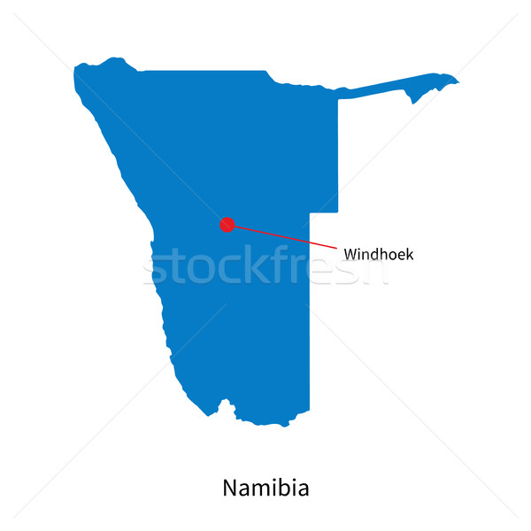 Detailed vector map of Namibia and capital city Windhoek Stock photo © tkacchuk