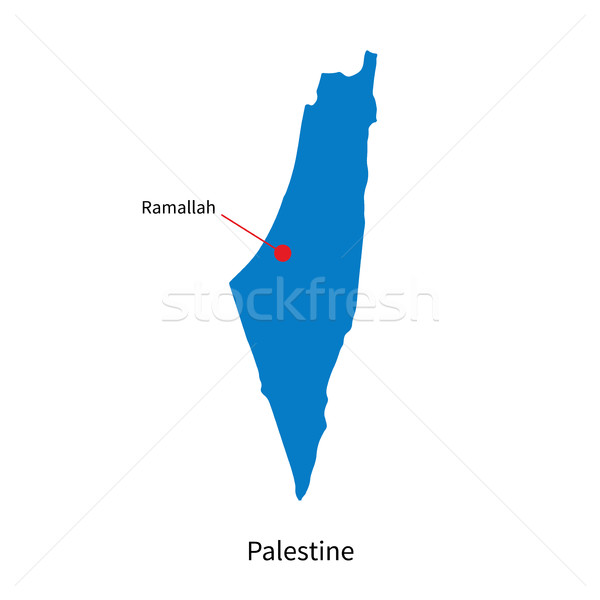 Detailed vector map of Palestine and capital city Ramallah Stock photo © tkacchuk