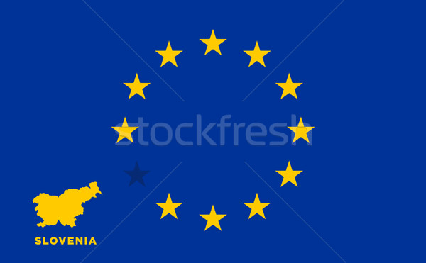 EU flag with Slovenia country. European Union membership Slovenia Stock photo © tkacchuk