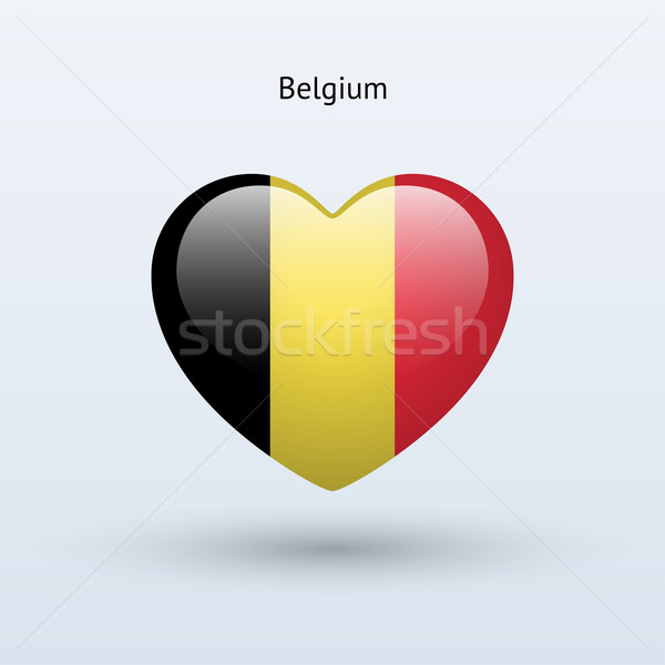 Liefde België symbool hart vlag icon Stockfoto © tkacchuk