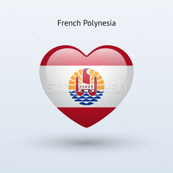 Love French Polynesia symbol. Heart flag icon. Stock photo © tkacchuk