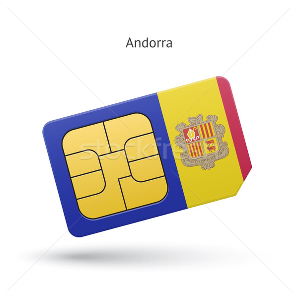 Andorra mobile phone sim card with flag. Stock photo © tkacchuk