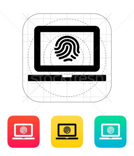 Laptop fingerprint icon. Stock photo © tkacchuk
