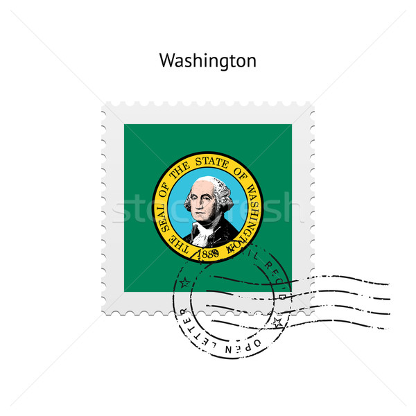 Foto stock: Washington · bandeira · branco · assinar · carta