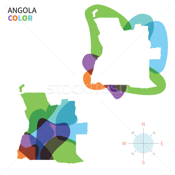 Absztrakt vektor szín térkép Angola átlátszó Stock fotó © tkacchuk