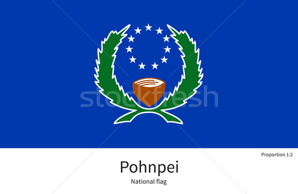National flag of Pohnpei with correct proportions, element, colors Stock photo © tkacchuk