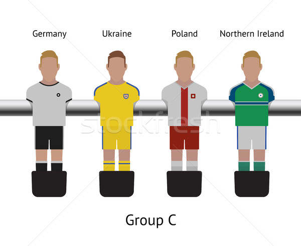 Stock photo: Table football game. foosball soccer player set. Germany, Ukraine, Poland, Northern Ireland