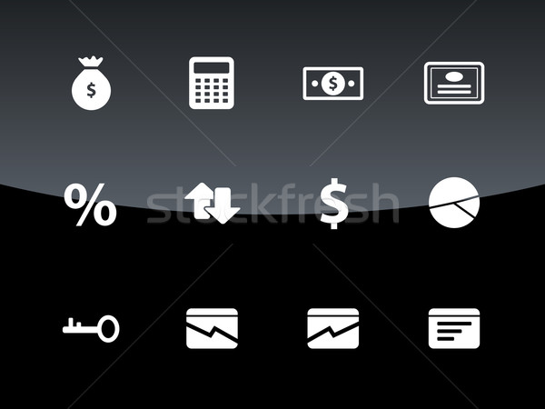 Economy icons on black background. Stock photo © tkacchuk