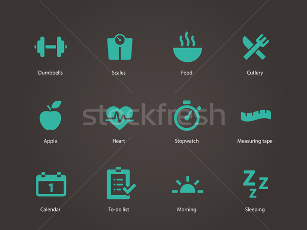 Stock photo: Fitness icons.