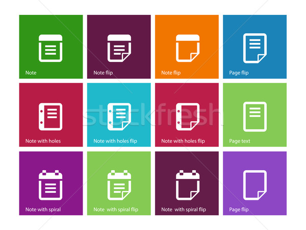 Stock photo: Notepad and sticky note icon set.