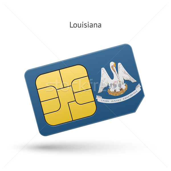 State of Louisiana phone sim card with flag. Stock photo © tkacchuk