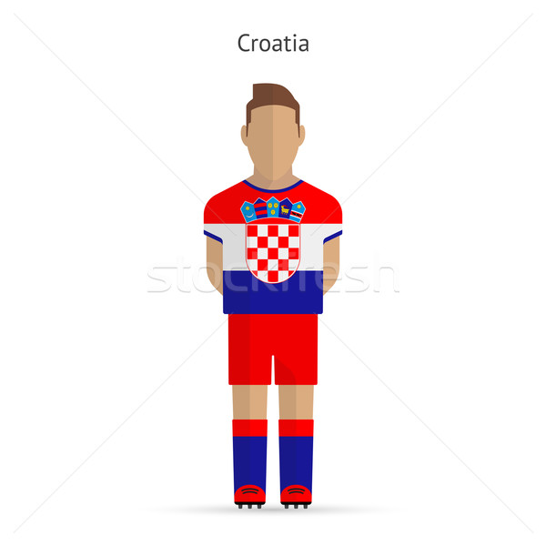 Horvátország futballista futball egyenruha absztrakt fitnessz Stock fotó © tkacchuk