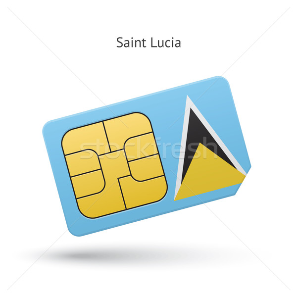 Saint Lucia mobile phone sim card with flag. Stock photo © tkacchuk