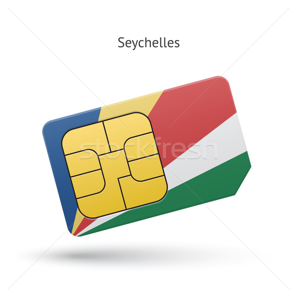 Seychellen mobiele telefoon kaart vlag business ontwerp Stockfoto © tkacchuk