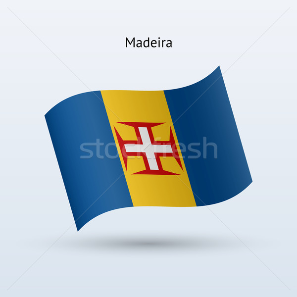 Madeira zászló integet űrlap szürke felirat Stock fotó © tkacchuk