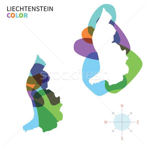 Abstract vector color map of Liechtenstein with transparent paint effect. Stock photo © tkacchuk