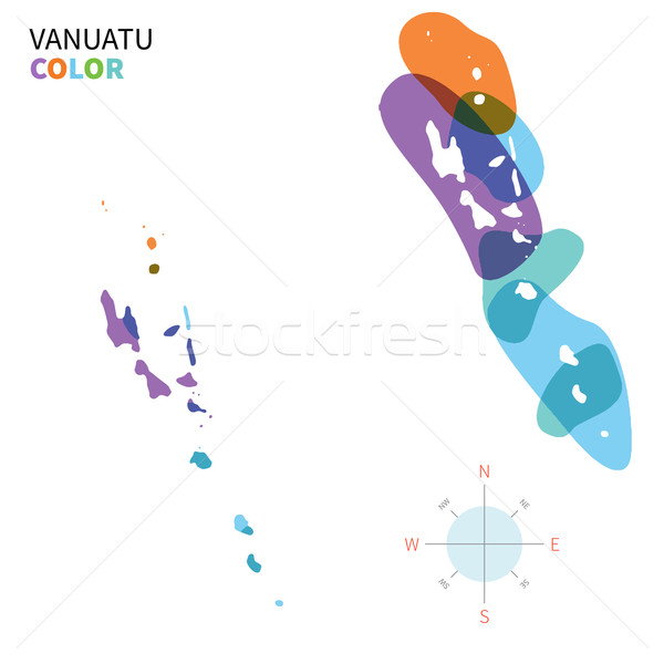 Absztrakt vektor szín térkép Vanuatu átlátszó Stock fotó © tkacchuk