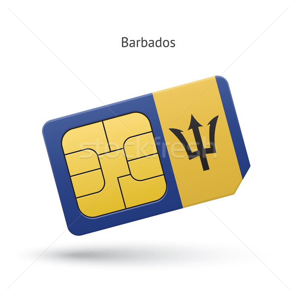 Barbados mobile phone sim card with flag. Stock photo © tkacchuk