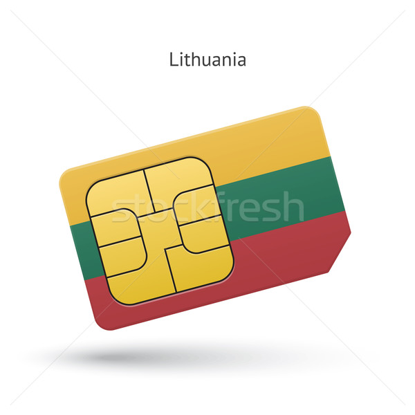 Lithuania mobile phone sim card with flag. Stock photo © tkacchuk