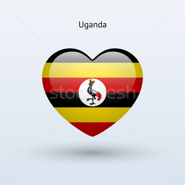 Love Uganda symbol. Heart flag icon. Stock photo © tkacchuk