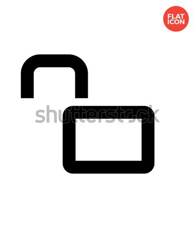 Open padlock icon on white background. Stock photo © tkacchuk