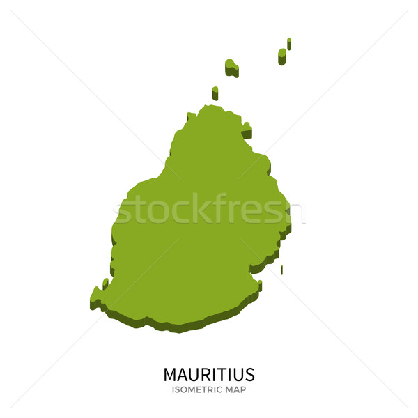 Foto d'archivio: Isometrica · mappa · Mauritius · dettagliato · isolato · 3D