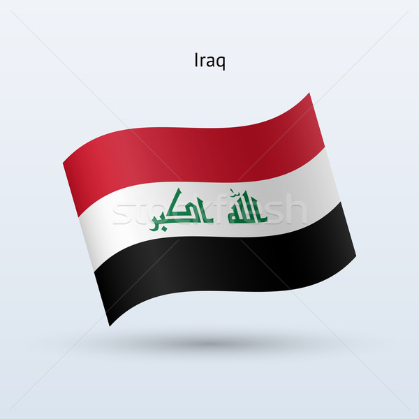 Irak zászló integet űrlap szürke felirat Stock fotó © tkacchuk