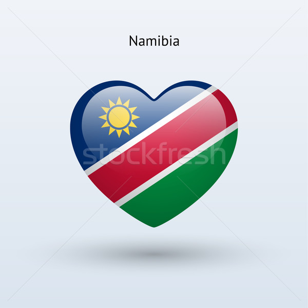 Foto stock: Amor · Namibia · símbolo · corazón · bandera · icono