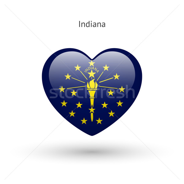 Szeretet Indiana szimbólum szív zászló ikon Stock fotó © tkacchuk