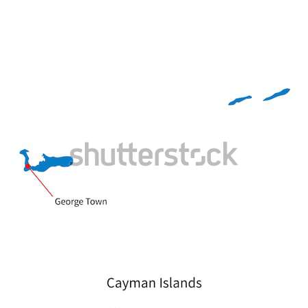 Vector map of Cayman Islands and capital city George Town Stock photo © tkacchuk