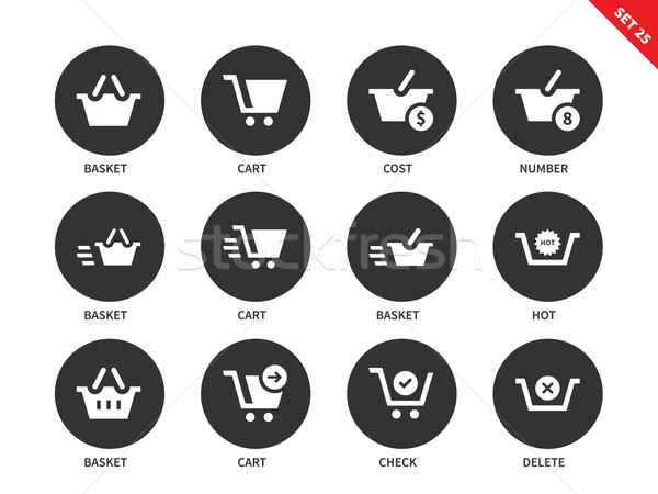 Checkout icons on white background Stock photo © tkacchuk