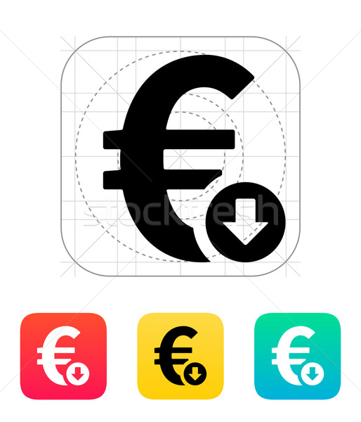 Euro exchange rate down icon. Stock photo © tkacchuk