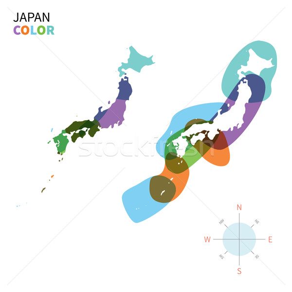 Stock fotó: Absztrakt · vektor · szín · térkép · Japán · átlátszó