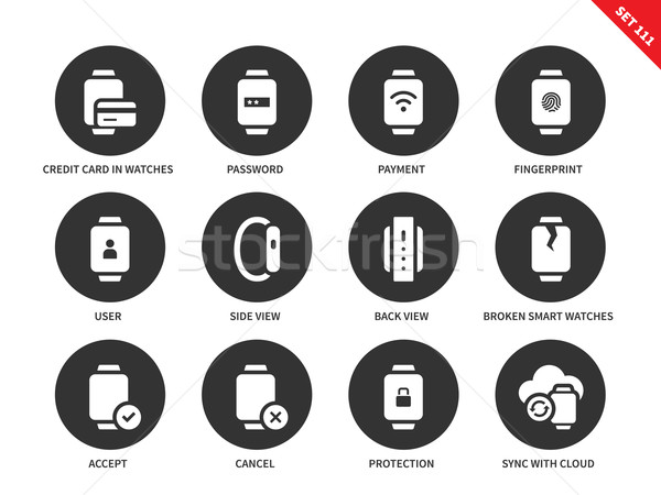 Business smartwatch icons on white background Stock photo © tkacchuk