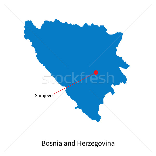 Stok fotoğraf: Vektör · harita · Bosna · Hersek · şehir · ayrıntılı · eğitim