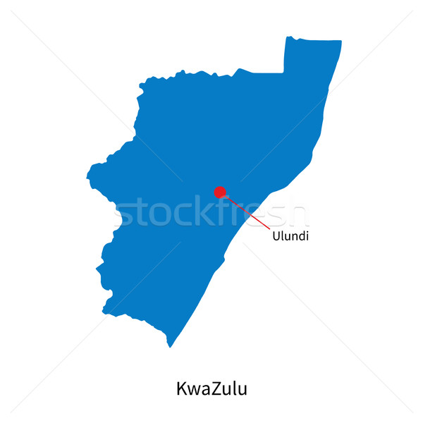Detailed vector map of KwaZulu and capital city Ulundi Stock photo © tkacchuk