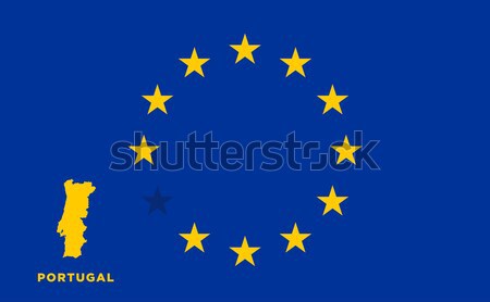 EU flag with Portugal country. European Union membership Portugal Stock photo © tkacchuk