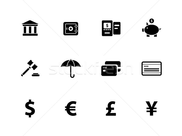 Banking icons on white background. Stock photo © tkacchuk