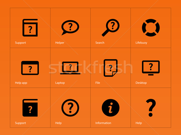 Ajutor faq icoane portocaliu abstract proiect Imagine de stoc © tkacchuk