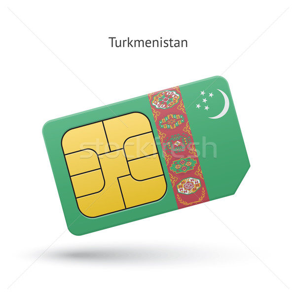 Türkmenistan cep telefonu kart bayrak iş dizayn Stok fotoğraf © tkacchuk