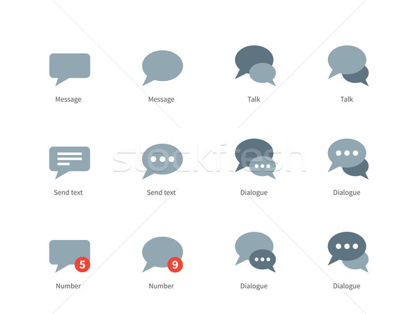 Talks and dialog bubble icons on white background Stock photo © tkacchuk