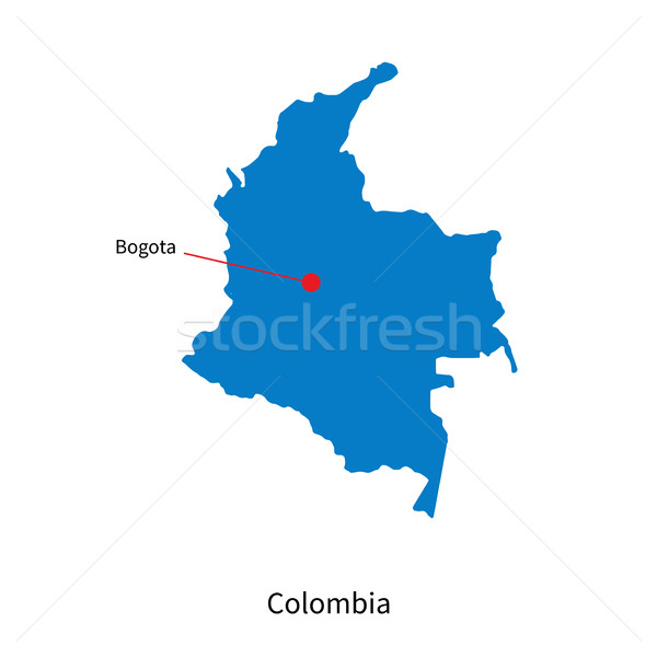 Detailed vector map of Colombia and capital city Bogota Stock photo © tkacchuk