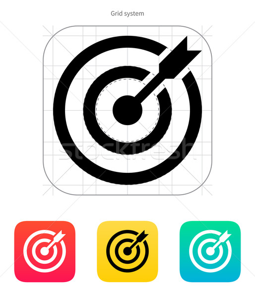 Darts target aim icon. Successful shoot. Stock photo © tkacchuk