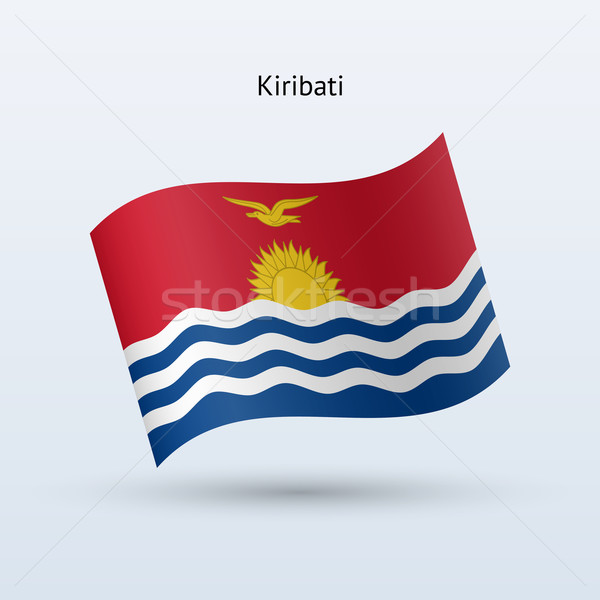 Kiribati flag waving form. Vector illustration. Stock photo © tkacchuk