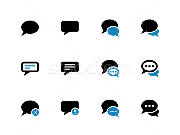 Message bubble duotone icons on white background. Stock photo © tkacchuk